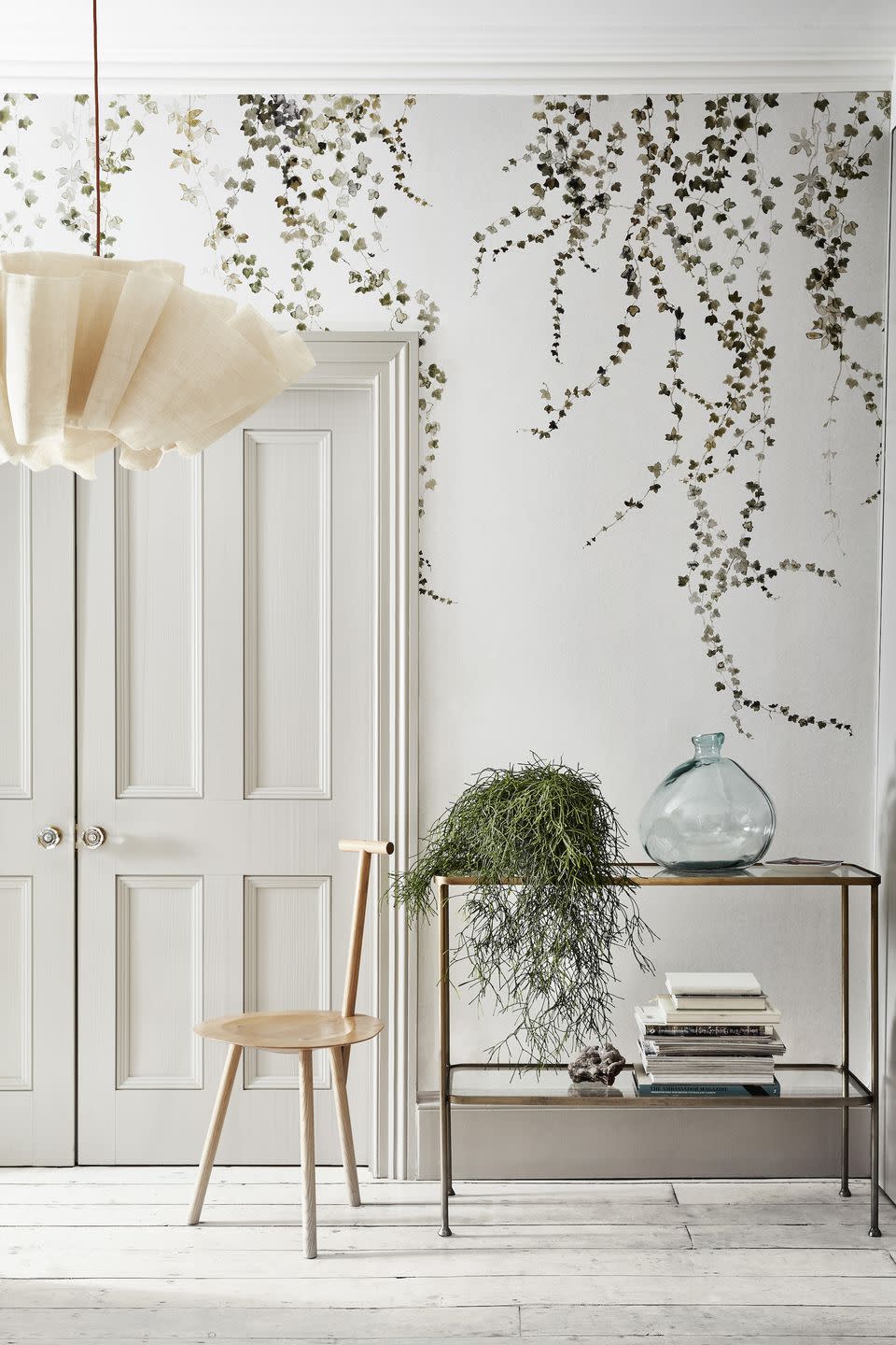 botanical themed hallway