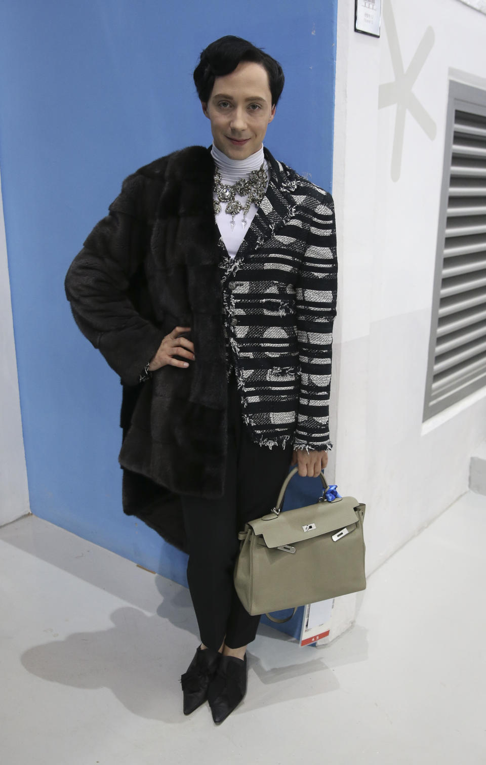 <p>Johnny Weir poses after commenting for NBC at the Pair Short Program figure skating event during the 2018 Winter Olympic Games on Feb. 14, 2018, in South Korea. (Photo by Jean Catuffe/Getty Images) </p>