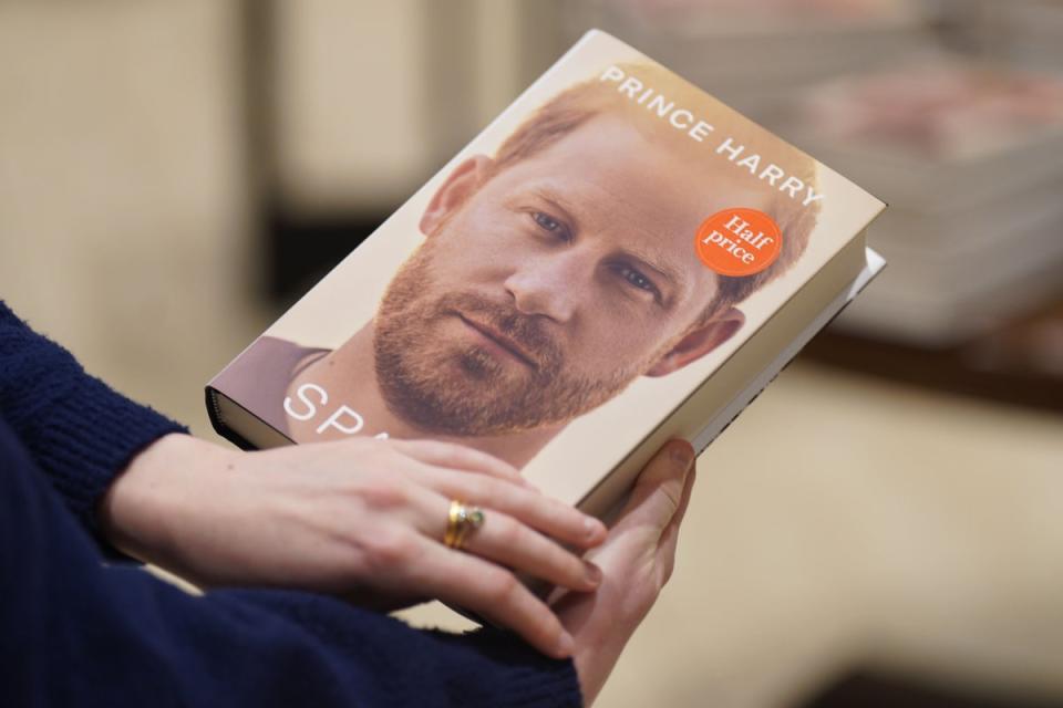 The Duke of Sussex’s book Spare (PA) (PA Wire)