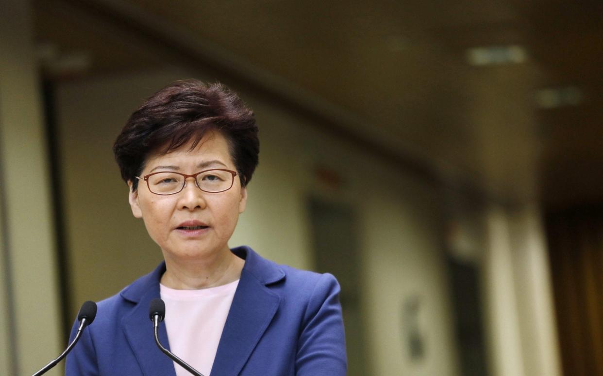 Carrie Lam, Hong Kong's chief executive, speaks during a news conference in Hong Kong - Bloomberg