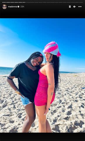 <p> Madonna/Instagram</p> Madonna's daughters Mercy and Lourdes on the beach in Lisbon.