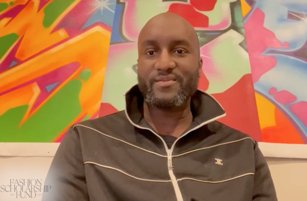 Abloh during a virtual event for the Fashion Scholarship Fund<p>Photo: Courtesy of Fashion Scholarship Fund</p>
