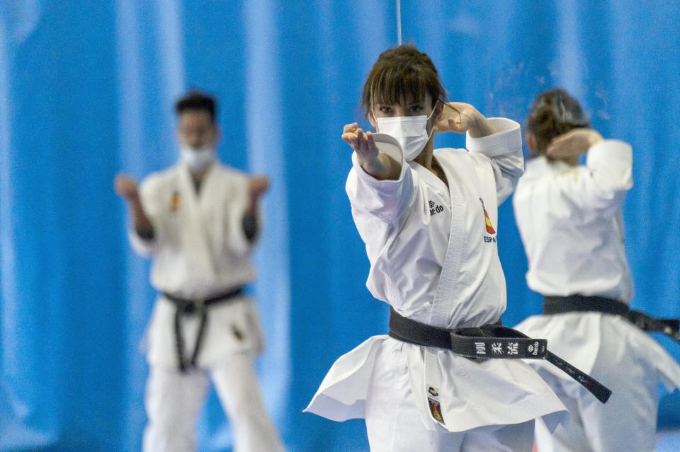 MADRID, SPAIN - FEBRUARY 24: The Spanish Karate sportswoman Sandra Sanchez is pictured during a training session on February 24, 2021 in Madrid, Spain. (Photo by Juan Naharro Gimenez/Getty Images)