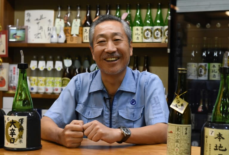 Junichiro Ozawa, president of the 300-year-old Ozawa Shuzo, speaks to AFP at his brewery