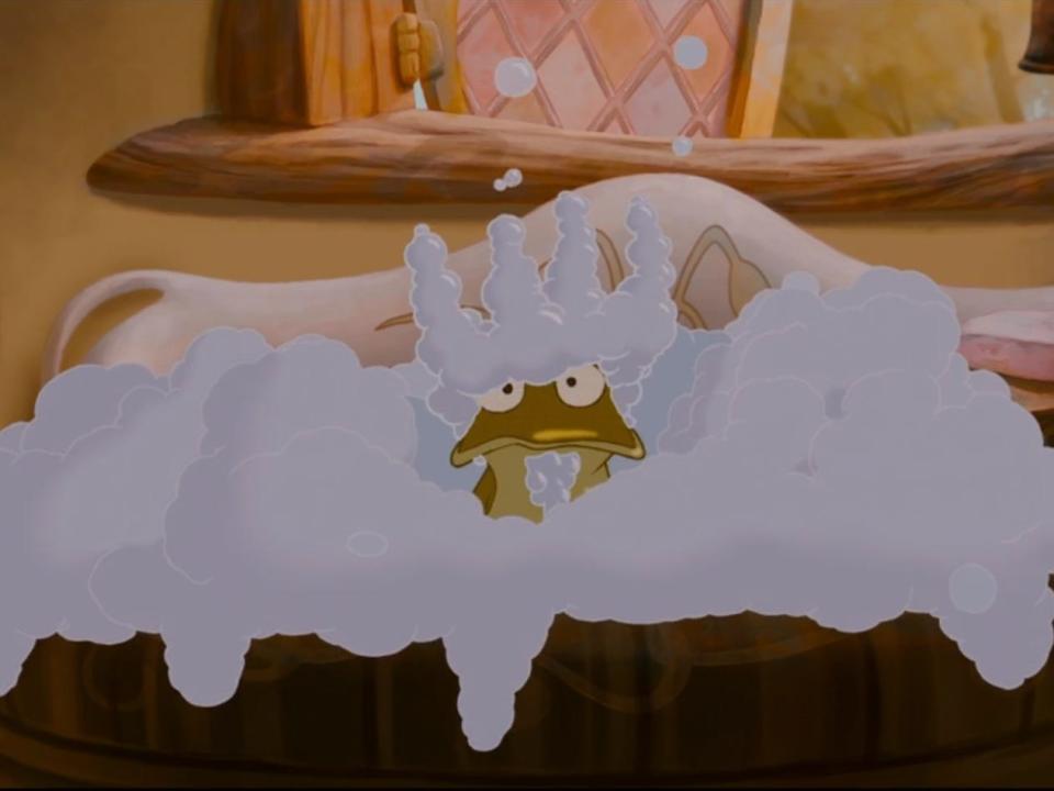 princess and the frog reference in "Enchanted"