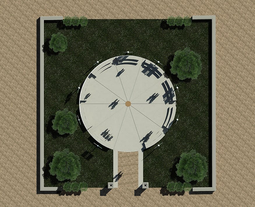 Renderings of the National Pan-Hellenic Council Memorial Plots at Wright State, that will commemorate all nine historically Black sororities and fraternities. (PhotoCred: Wright State)