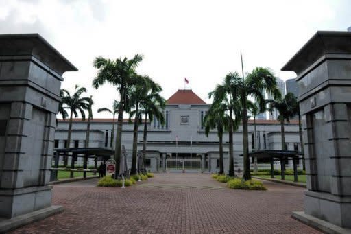 The entrance to the Parliament House compound in Singapore. Singapore is to slash the multi-million dollar salaries of top leaders by at least a third, in cuts aimed at appeasing public anger after landmark May 2011 elections