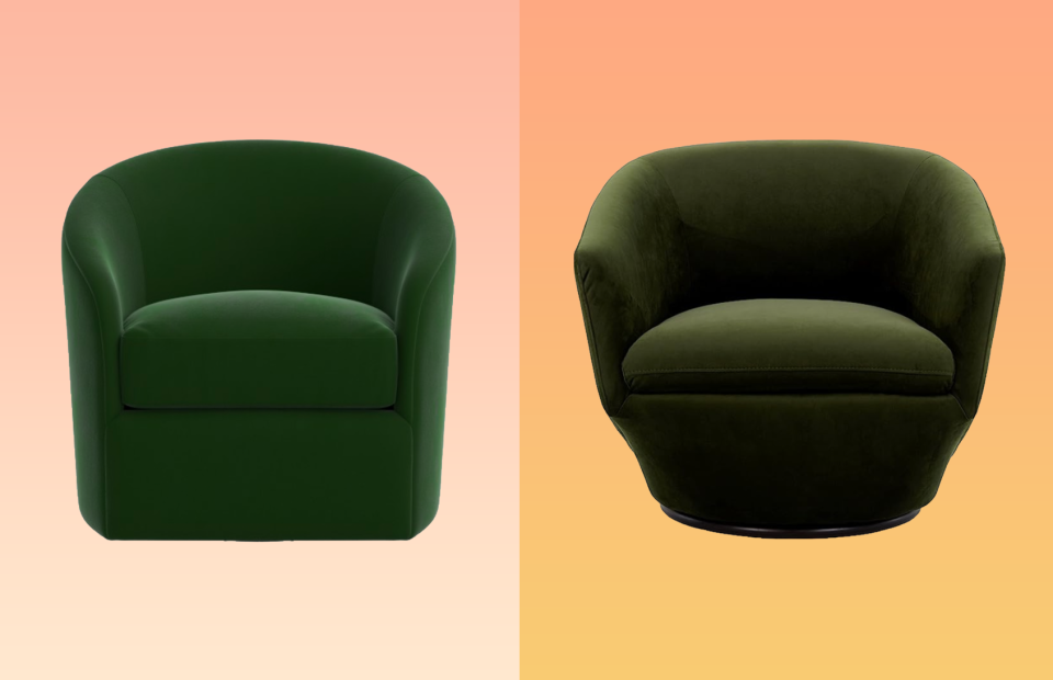 two green swivel chairs