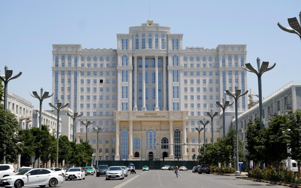 Tajikistan's newly renovated presidential palace built with Chinese investment and support.