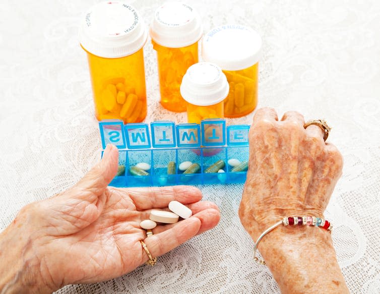 <span class="caption">Organising medications can be difficult.</span> <span class="attribution"><span class="source">Shutterstock</span></span>