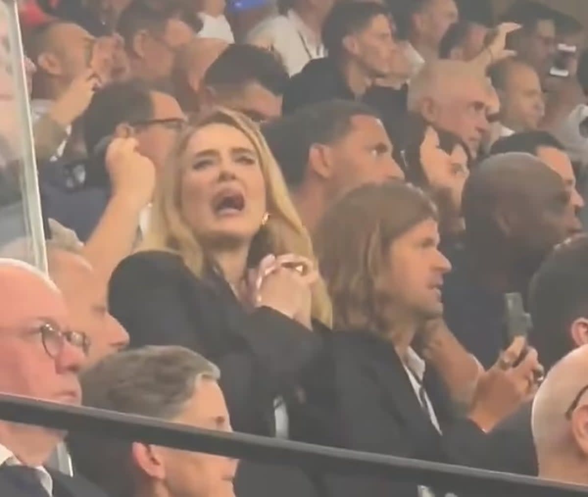 Adele at England’s Euros semi-final match (X)