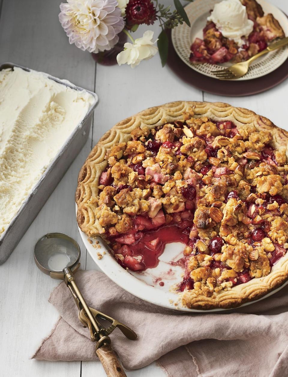 Pear-Cranberry Pie with Ginger-Almond Streusel