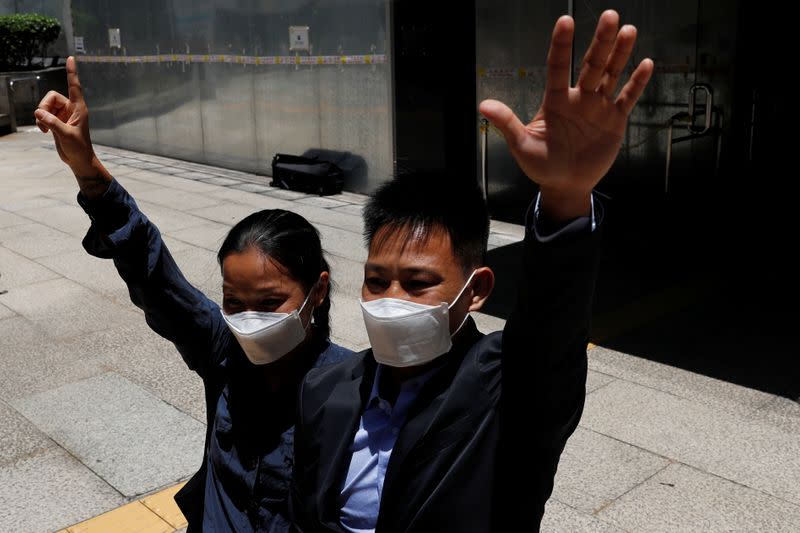 The Wider Image: On trial on riot charges, Hong Kong newlyweds prepared for life apart