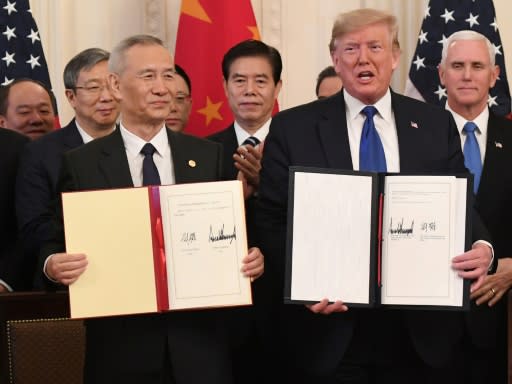 Chinese Vice Premier Liu He said the agreement he signed with Donald Trump 'considerably addressed the concerns of both sides'