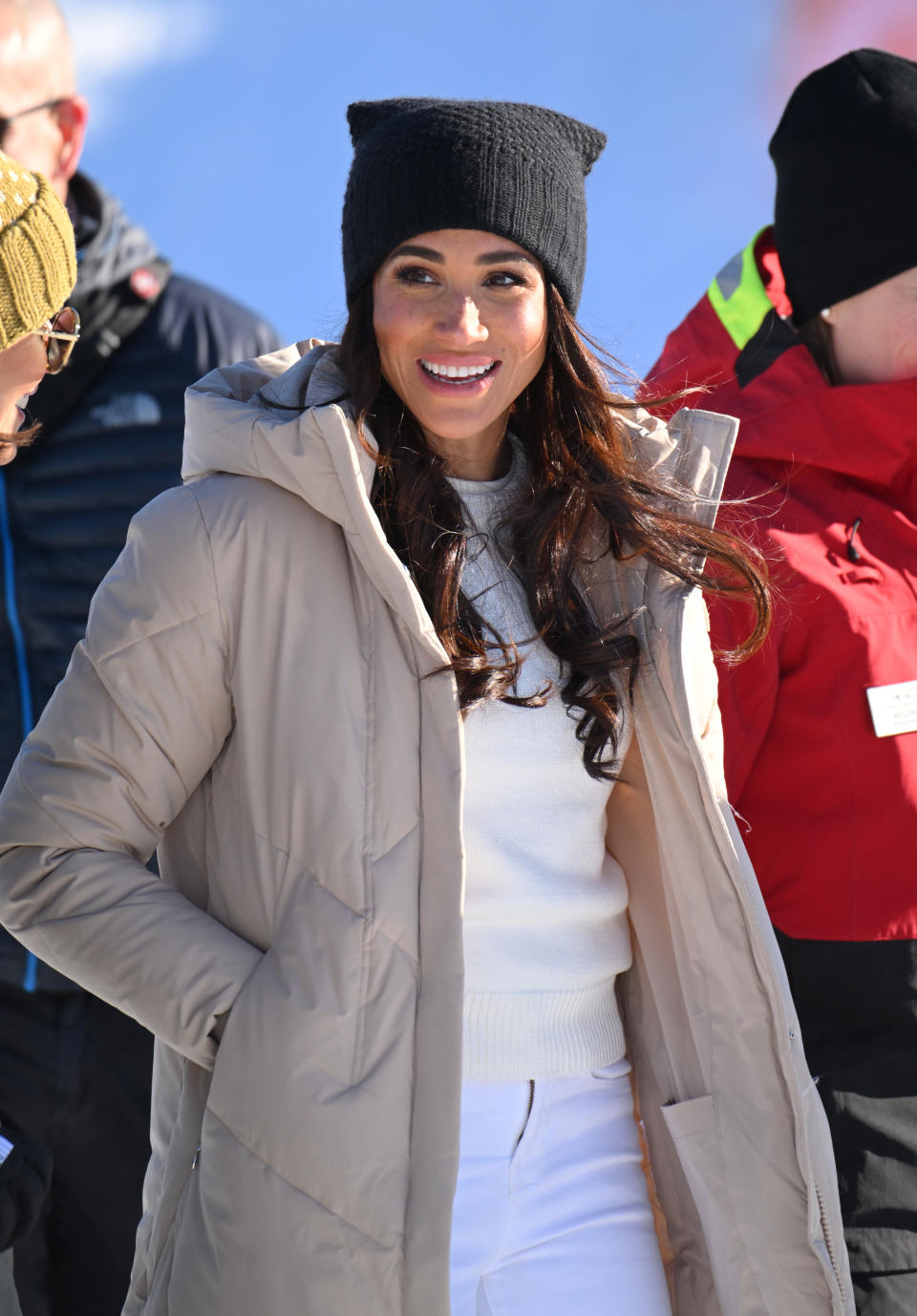 The Duchess of Sussex greeted athletes at the One Year To Go Winter Training Camp in Whistler. (Image via Getty Images)