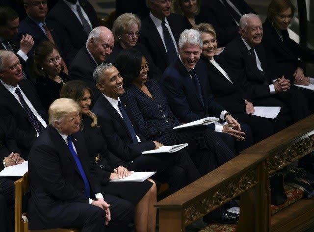 The former president's Wednesday service was at Washington National Cathedral in D.C.