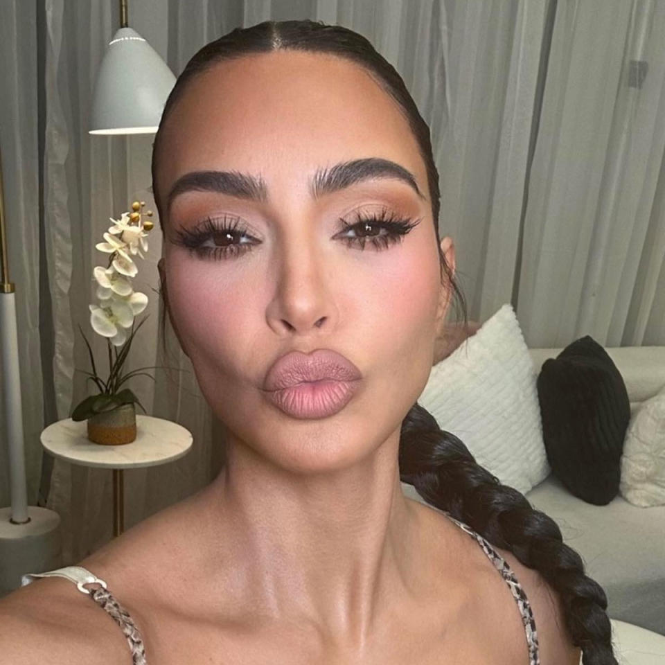 Kim Kardashian pouting