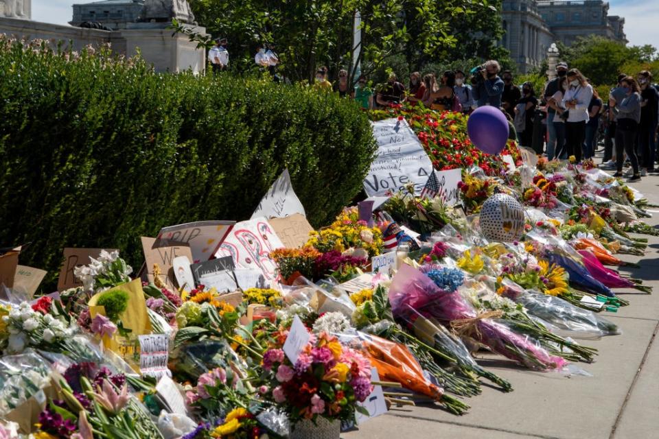 Flowers outside of the U.S. Supreme Court