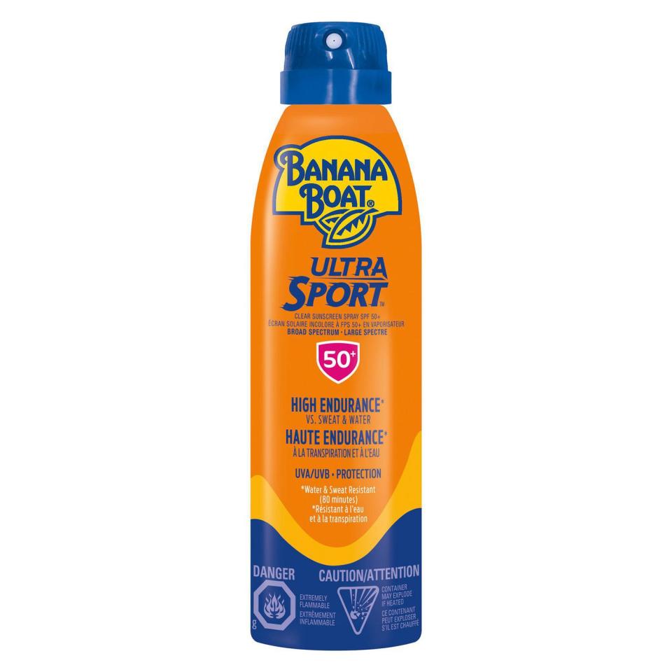 Banana Boat Ultra Sport Sunscreen Spray SPF 50+. Image via Walmart.