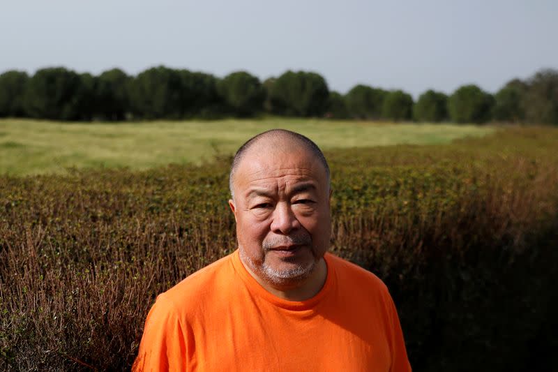 Chinese dissident artist Ai Weiwei poses in Montemor-O-Novo