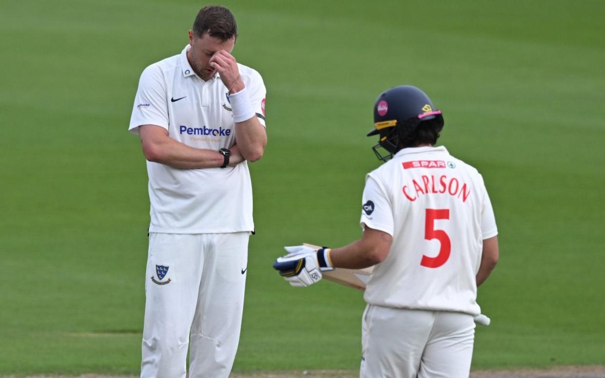 Ollie Robinson in action for Sussex