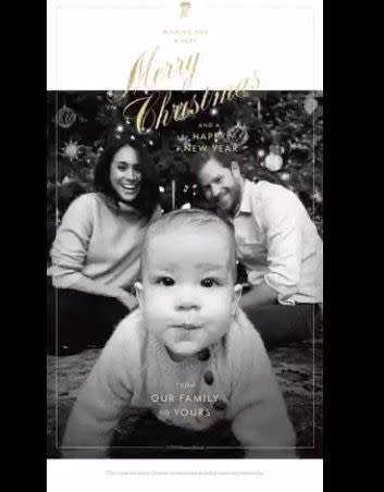 4) Prince Harry and Meghan Markle's Christmas card, 2019