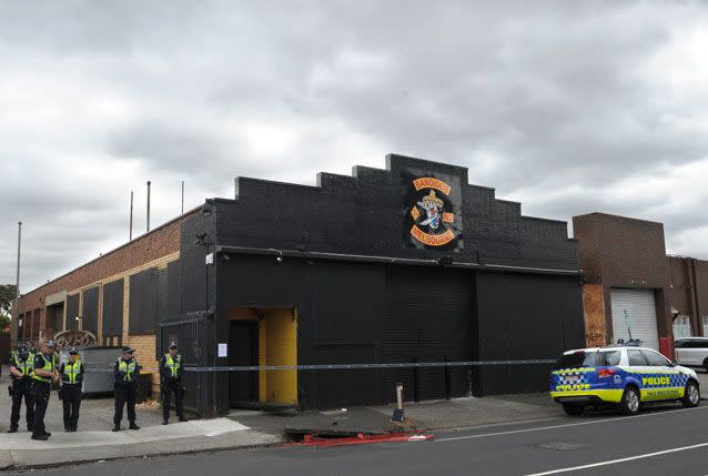 The Bandidos clubhouse in Brunswick, Melbourne pictured in a file image from 2014. Source: AAP