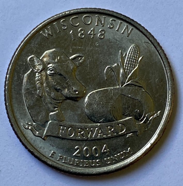A 2004 P-mint Wisconsin state quarter. (Addy Bink/Nexstar)