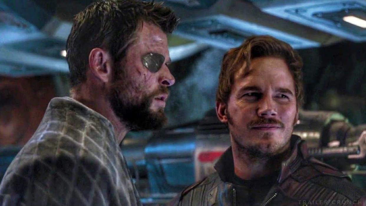 Chris Hemsworth and Chris Pratt in Avengers: Infinity War. (Photo: Disney/Marvel)