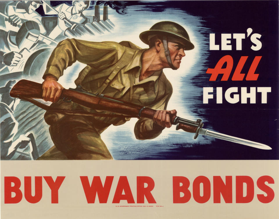 1942 War Bonds poster. Credit: Department of the Treasury, UNT Libraries Government Documents Department.