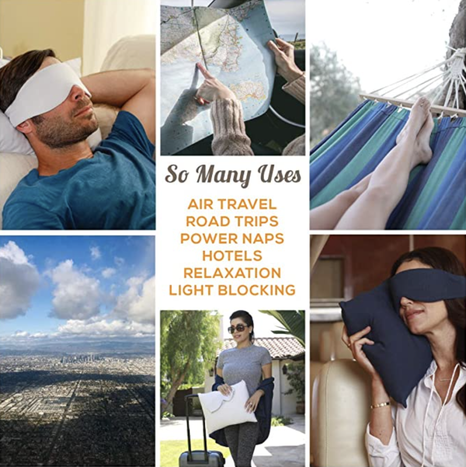 Sleep mask for women and men, eco-friendly fabric, lightweight. PHOTO: Amazon