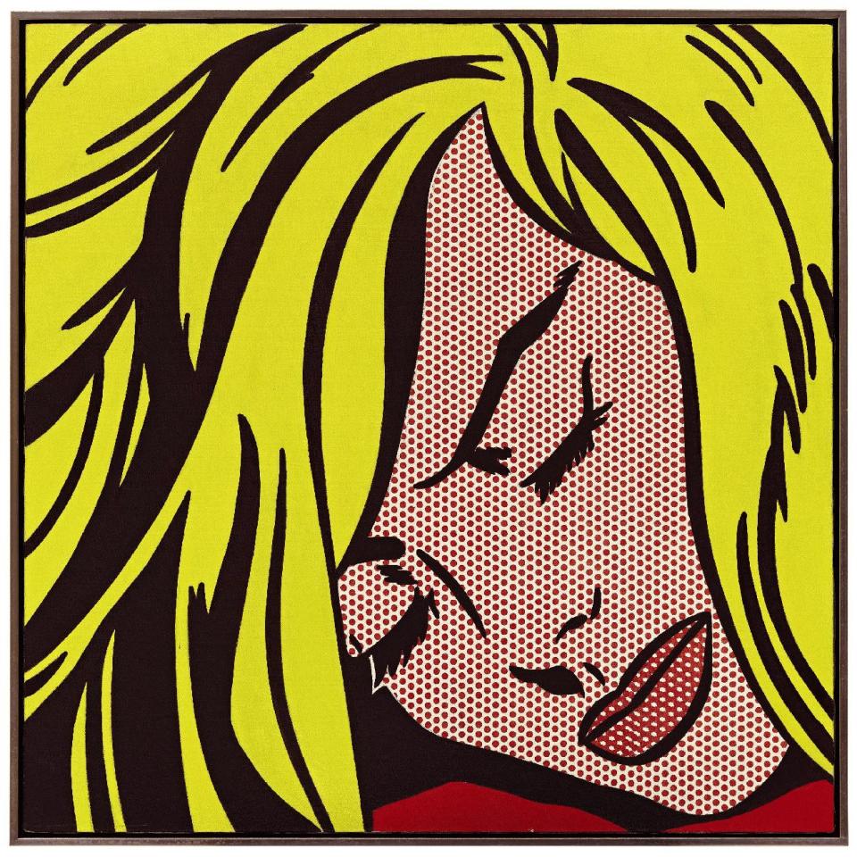 FILE - This undated file photo provided by Sotheby's in New York shows "Sleeping Girl" by artist Roy Lichtenstein. The painting, to be sold at Sotheby's on Wednesday May 9, 2012,  has presale estimate of $40 million. Paintings by Andy Warhol, Roy Lichtenstein and Francis Bacon and a work featuring one ton of handmade porcelain sunflower seeds by Chinese dissident artist Ai Weiwei are among the artworks leading a Wednesday night contemporary art sale at Sotheby's.  (AP Photo/Sotheby's, File)