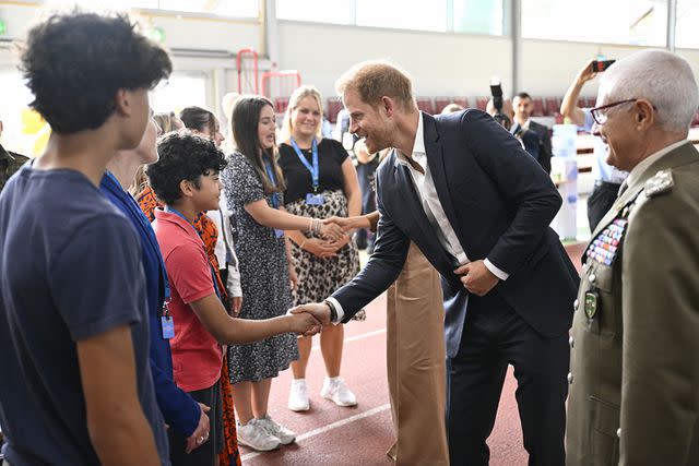 <p>Sascha Schuermann/Getty Images</p> Prince Harry at the 2023 Invictus Games