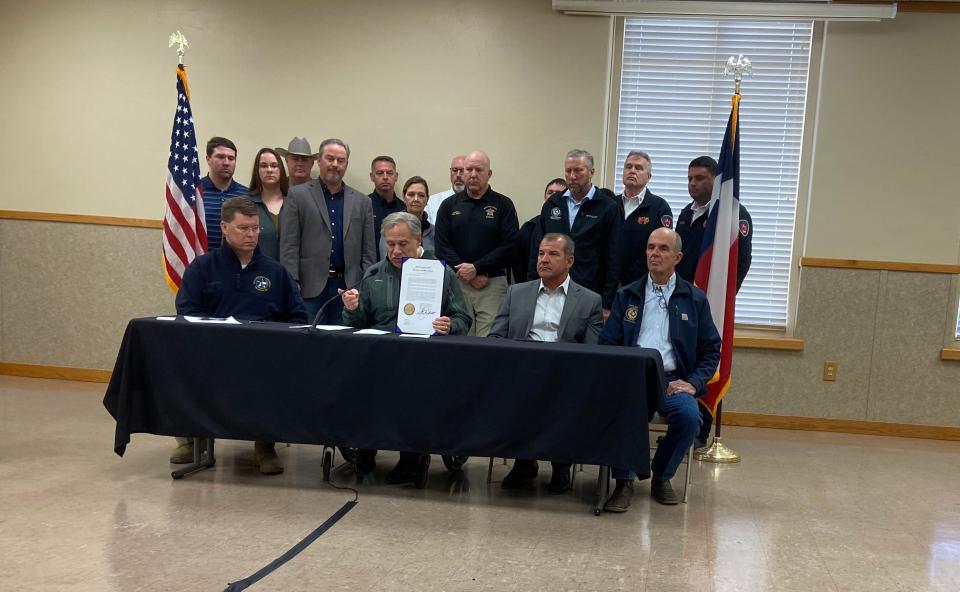 Gov. Greg Abbott was in Grayson County on March 23 to visit regions damaged by Monday's storms. A reported EF2 tornado caused damage in the Sherwood Shores and Gordonville area leaving one person dead and more than 10 people injured.