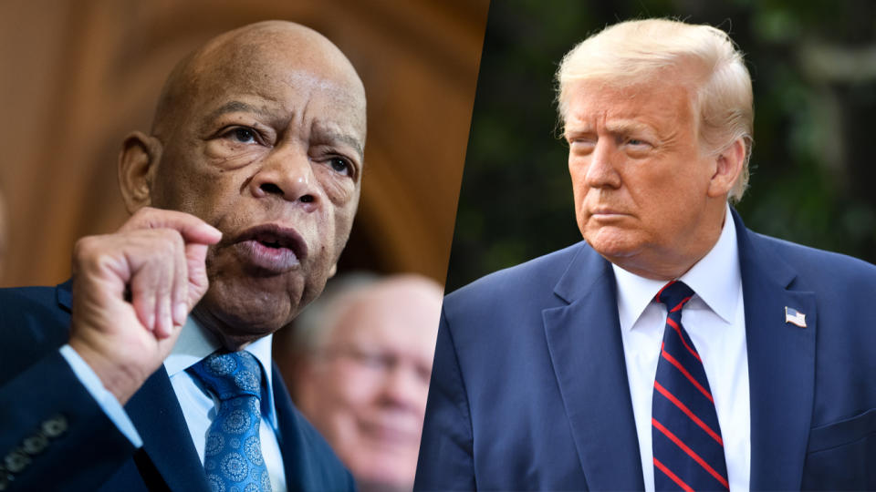 Rep. John Lewis and President Trump. (Getty Images)