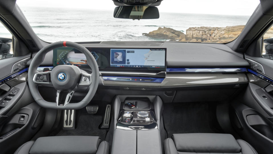 The interior of the 2024 BMW i5 M60.