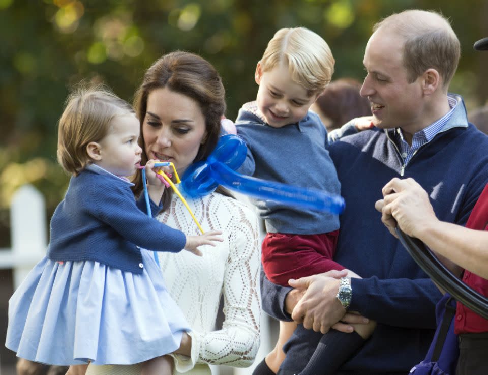 The Duke and Duchess of Cambridge with their children George and Charlotte in 2016. Source: AAP