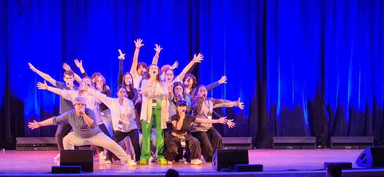 The McKay High School's Scots-Appella performs in New York City.