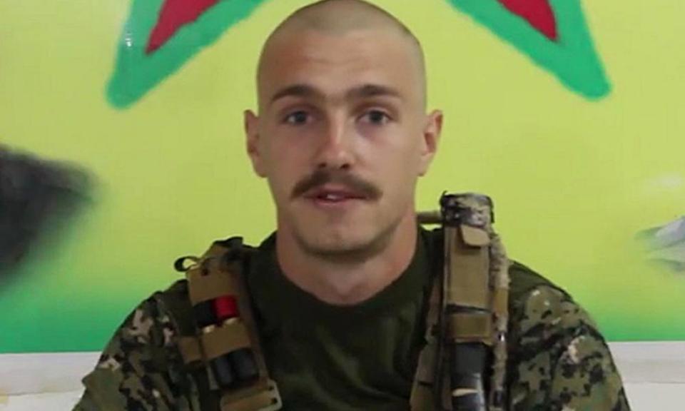 Photograph of Ollie Hall issued by the Kurdish People’s Protection Units (YPG)