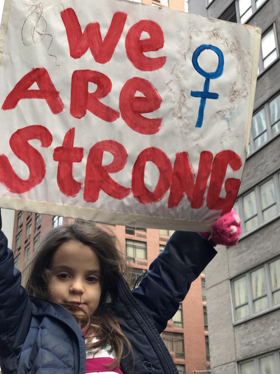 Children&nbsp;attend the Women's March in New York City.