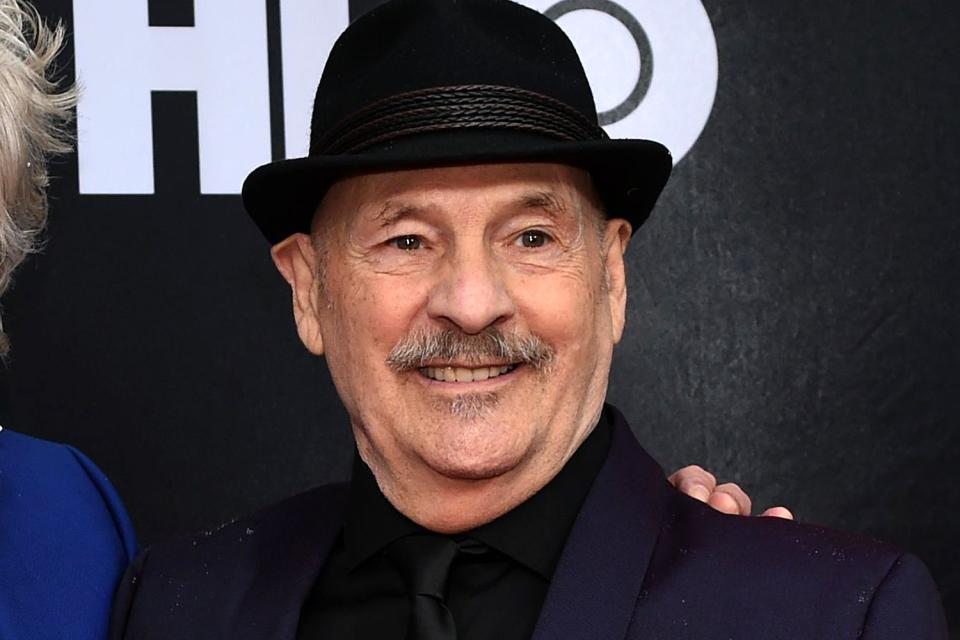 <p>Scott McKinney/UPI/Shutterstock</p> Mike Pinder at the Rock and Roll Hall of Fame induction in in Cleveland in April 2018