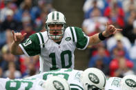 Pennington was drafted 18th overall, the first QB selected in the 2000 draft. He led the Jets to the playoffs three times, but would eventually be replaced by Brett Favre after a series of shoulder injuries. He joined the Miami Dolphins in 2008 and retired in 2012 following his fourth shoulder surgery.