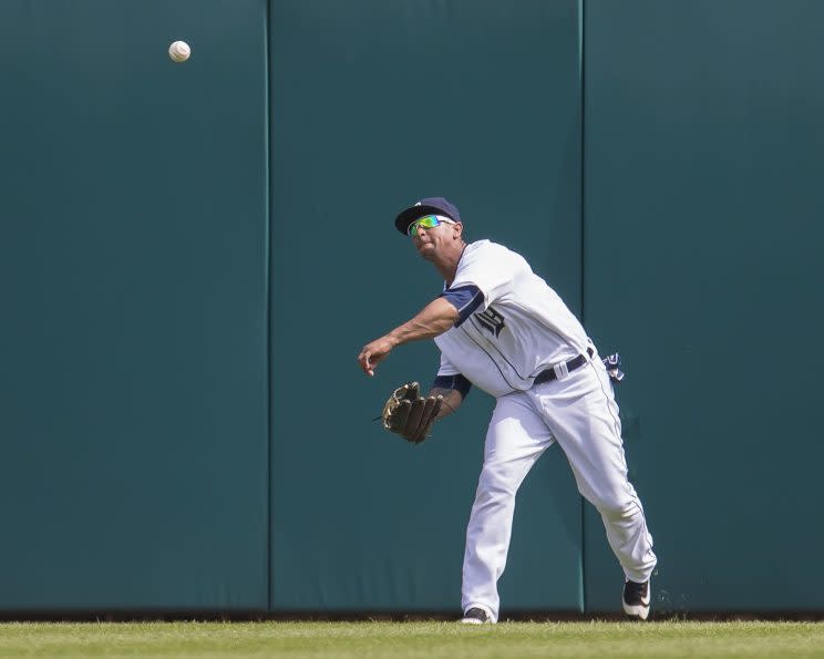 Anthony Gose showed off a strong arm in his pitching debut. (Getty Images)