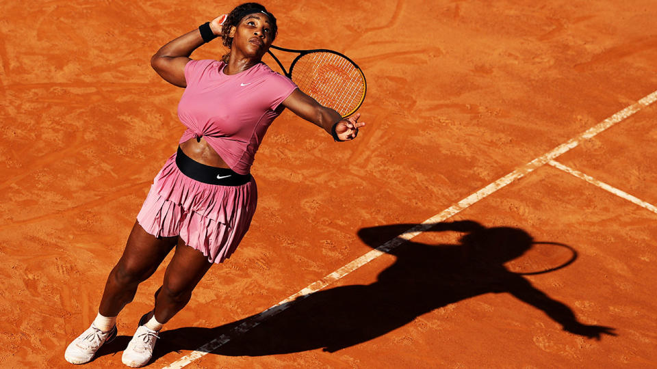 Serena Williams, pictured here in action against Nadia Podoroska at the Italian Open.