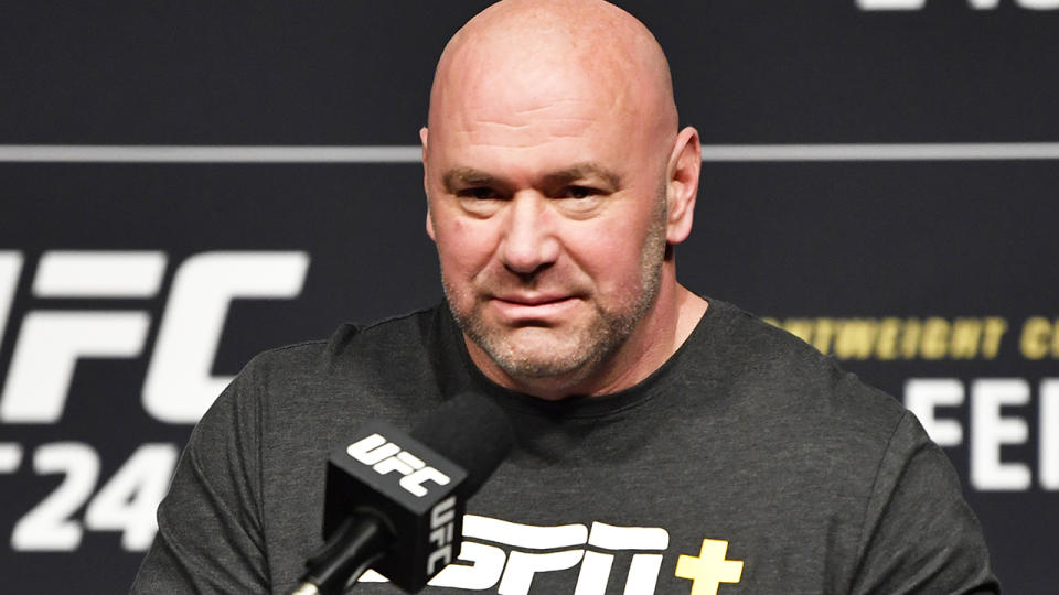 UFC president Dana White is pictured during a press conference in March, 2020.