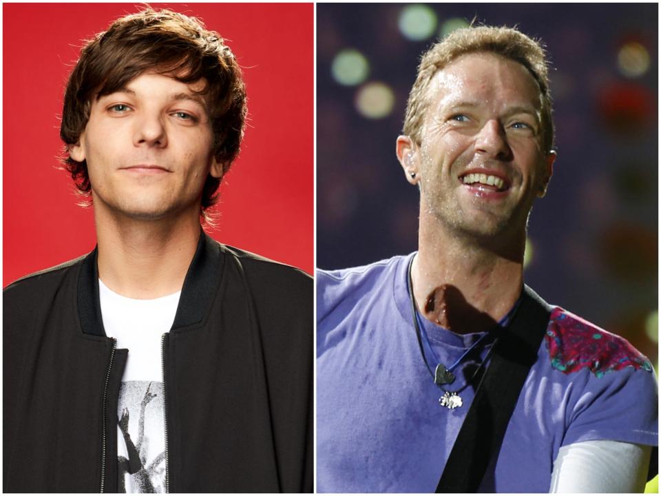 Louis Tomlinson and Chris Martin (Rex)