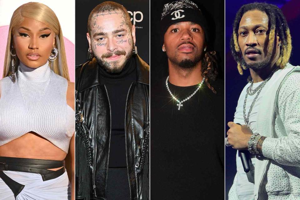 <p>Getty</p> Nicki Minaj, Post Malone, Metro Boomin and Future