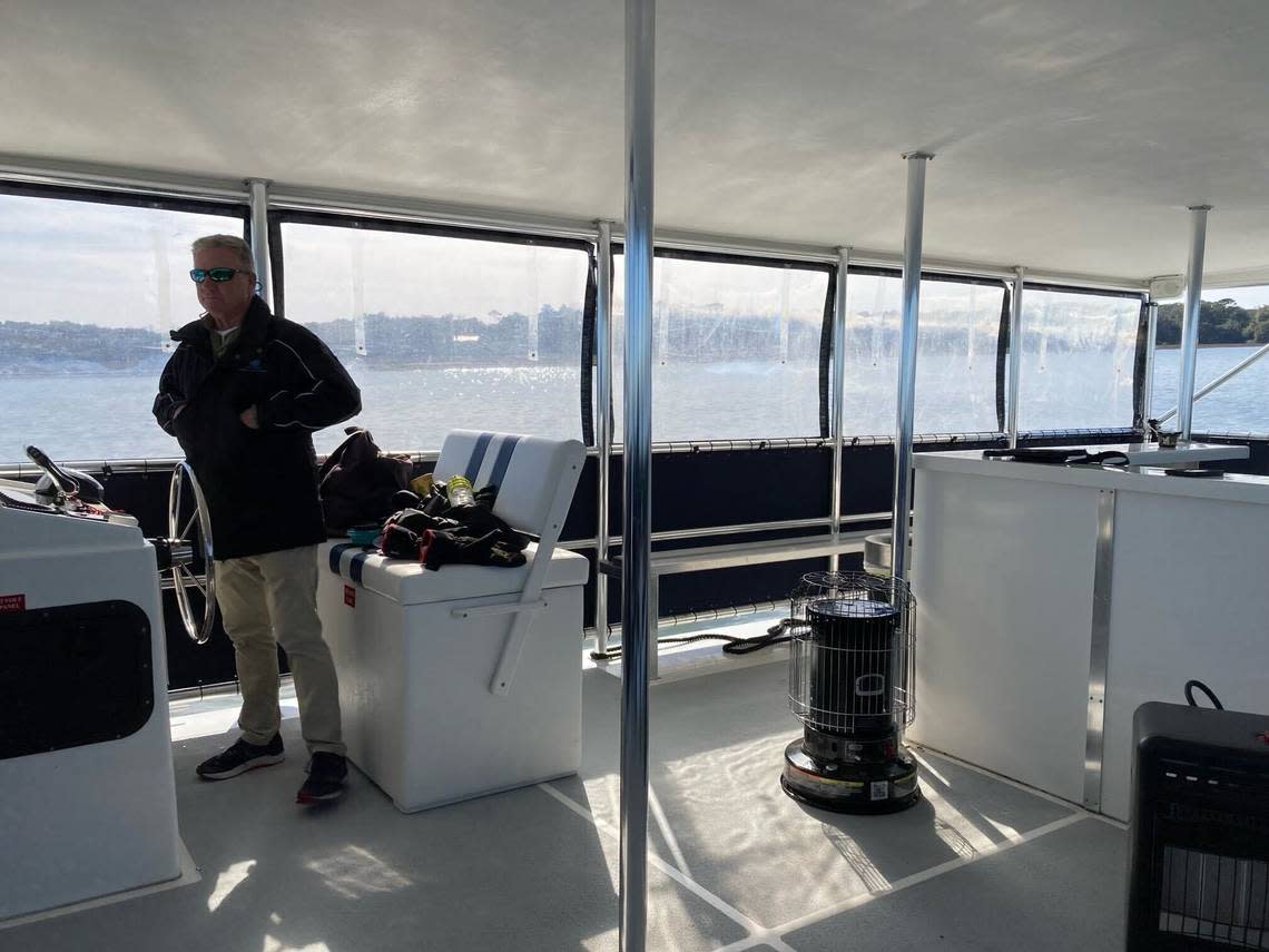 The propane heaters used on Lowcountry Ferry’s temporary catamaran are no longer being used. Submitted