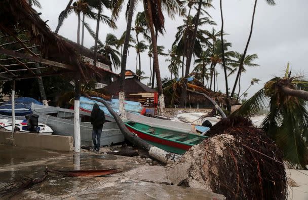 PHOTO: A person walks amidst debris on the seashore in the aftermath of Hurricane Fiona in Punta Cana, Dominican Republic, Sept. 19, 2022. (Ricardo Rojas/Reuters)