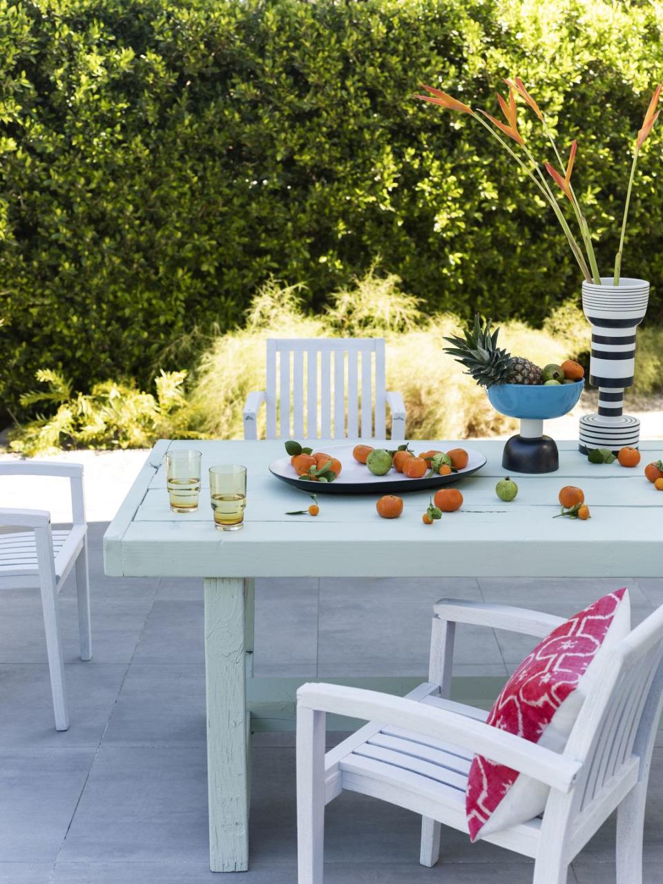 outdoor table in garden